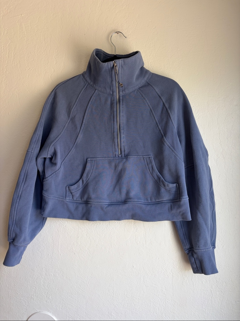 Lululemon Scuba Oversized Funnel Neck Half Zip Blue xs/s Sweatshirt crop